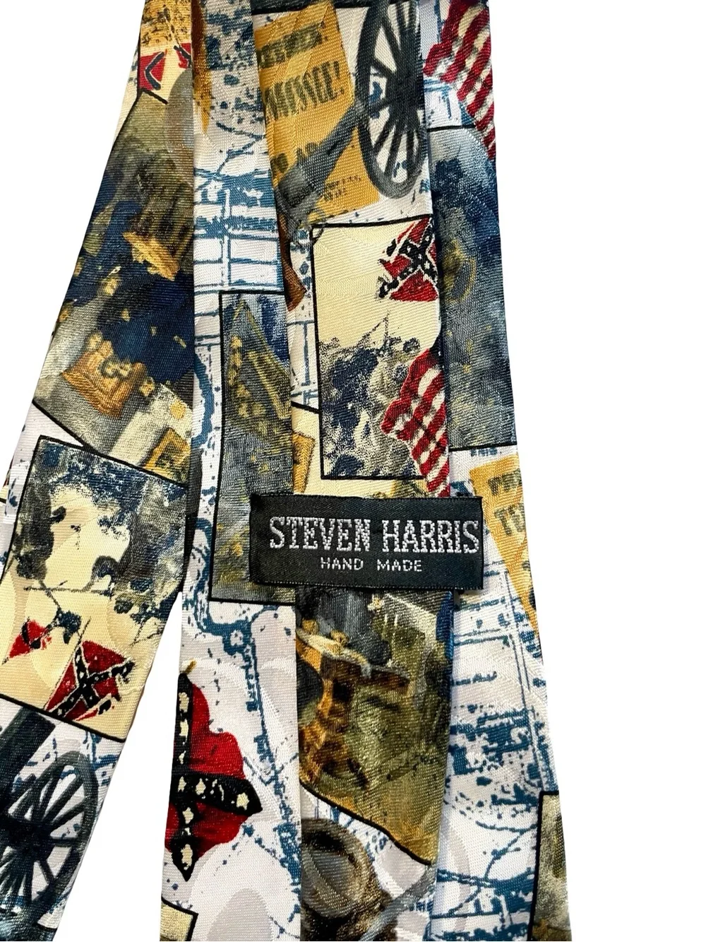 Steven Harris Handmade Civil War Historical Collage Novelty Necktie